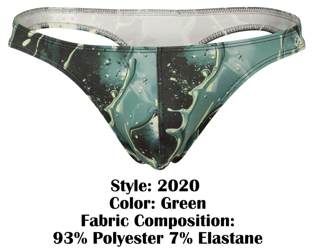 Clever Moda Men's Underwear 2020 Galia Thongs Color Green
