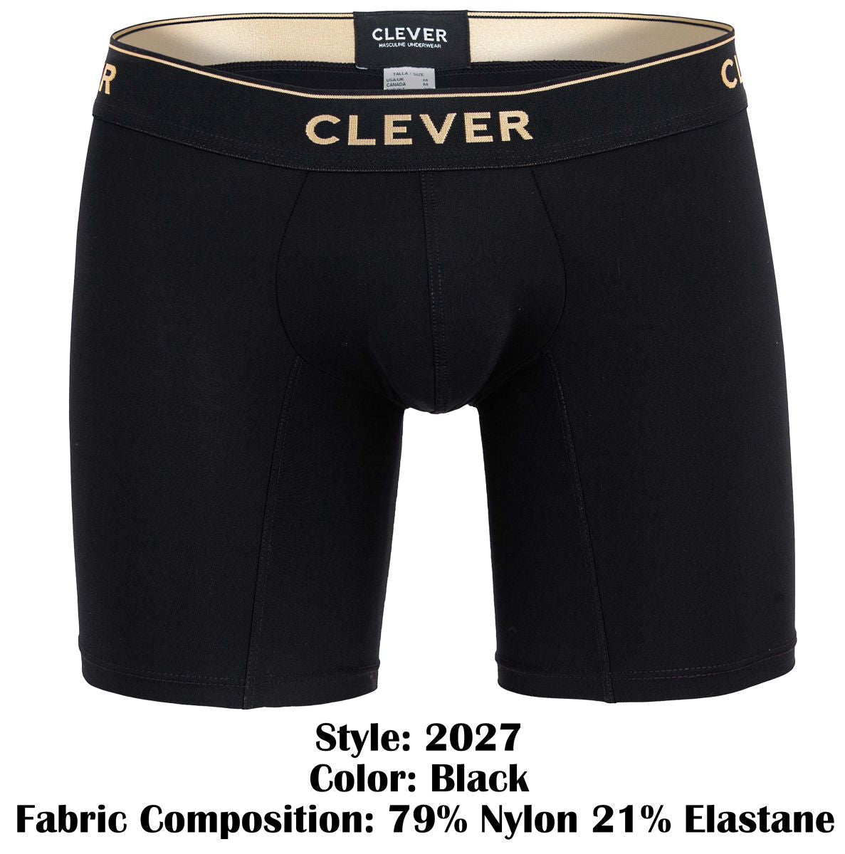 Clever Moda Men's Underwear 2027 Valladolid Boxer Briefs Color Black