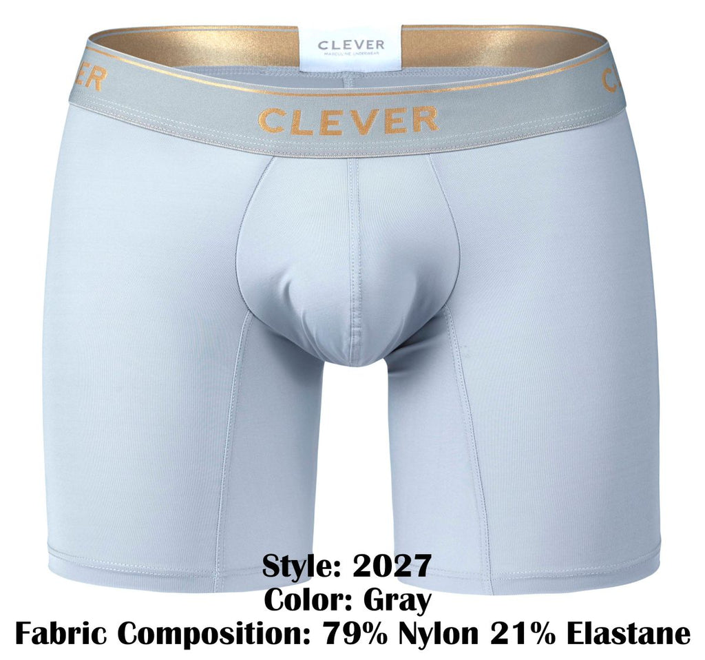 Clever Moda Men's Underwear 2027 Valladolid Boxer Briefs Color Gray