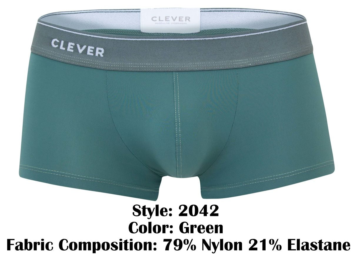 Clever Moda Men's Underwear 2042 Mendoza Trunks Color Green