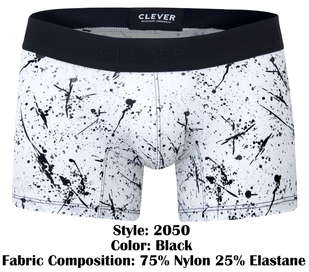Clever Moda Men's Underwear 2050 Brochazos Trunks Color Black