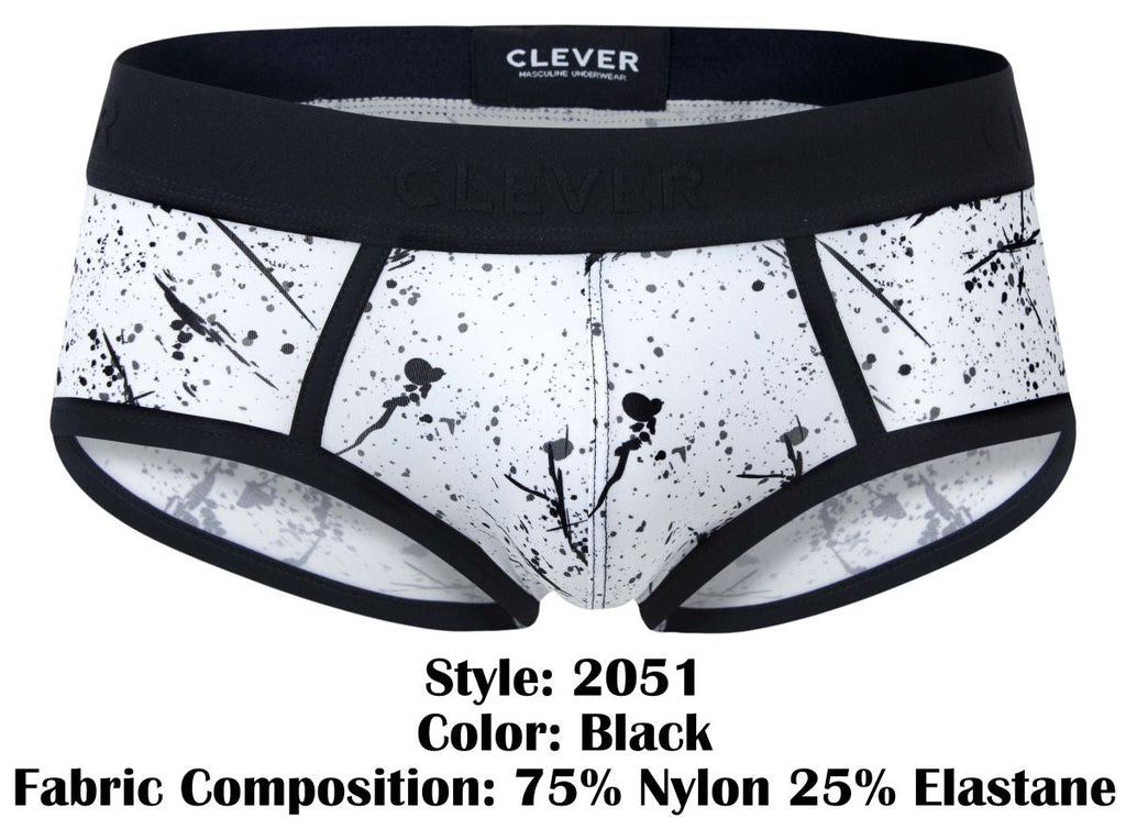 Clever Moda Men's Underwear 2051 Brochazos Briefs Color Black