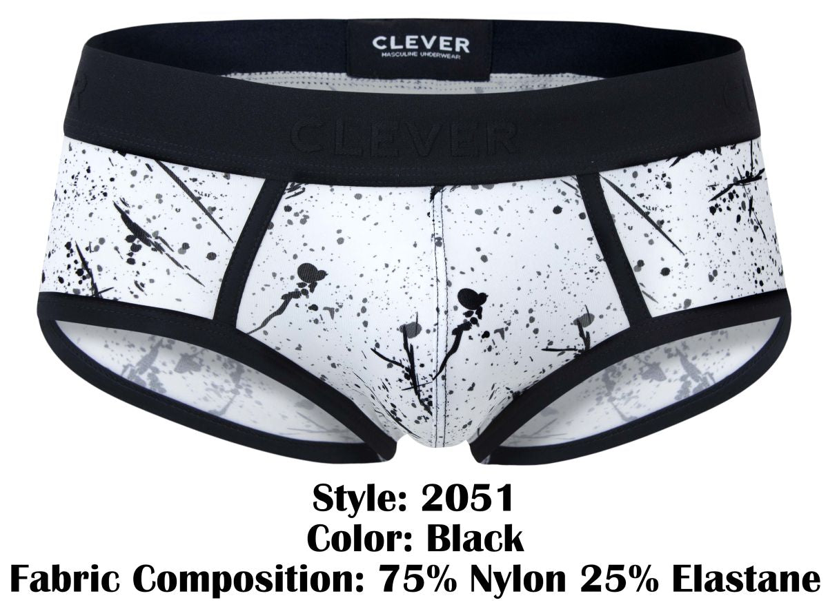 Clever Moda Men's Underwear 2051 Brochazos Briefs Color Black