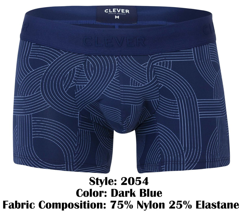Clever Moda Men's Underwear 2054 Navy Trunks Color Dark Blue