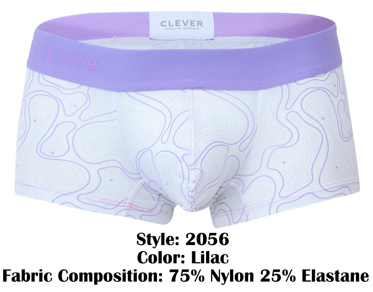 Clever Moda Men's Underwear 2056 Maze Trunks Color Lilac