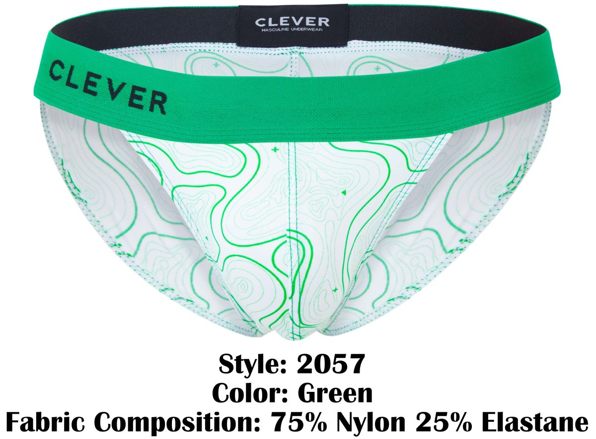 Clever Moda Men's Underwear 2057 Maze Bikini Color Green
