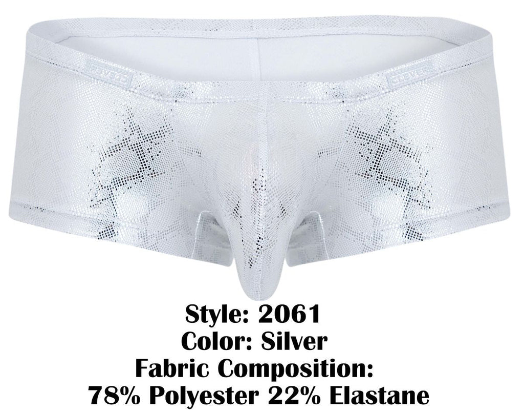 Clever Moda Men's Underwear 2061 Diamond Trunks Color Silver