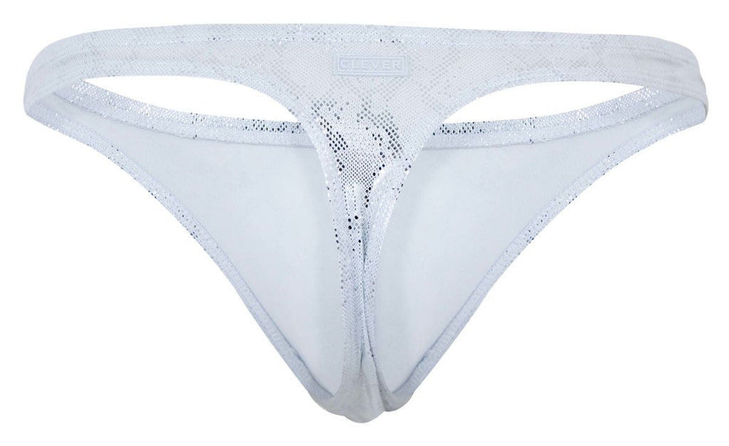 Clever Moda Men's Underwear 2063 Diamond Thongs Color Silver