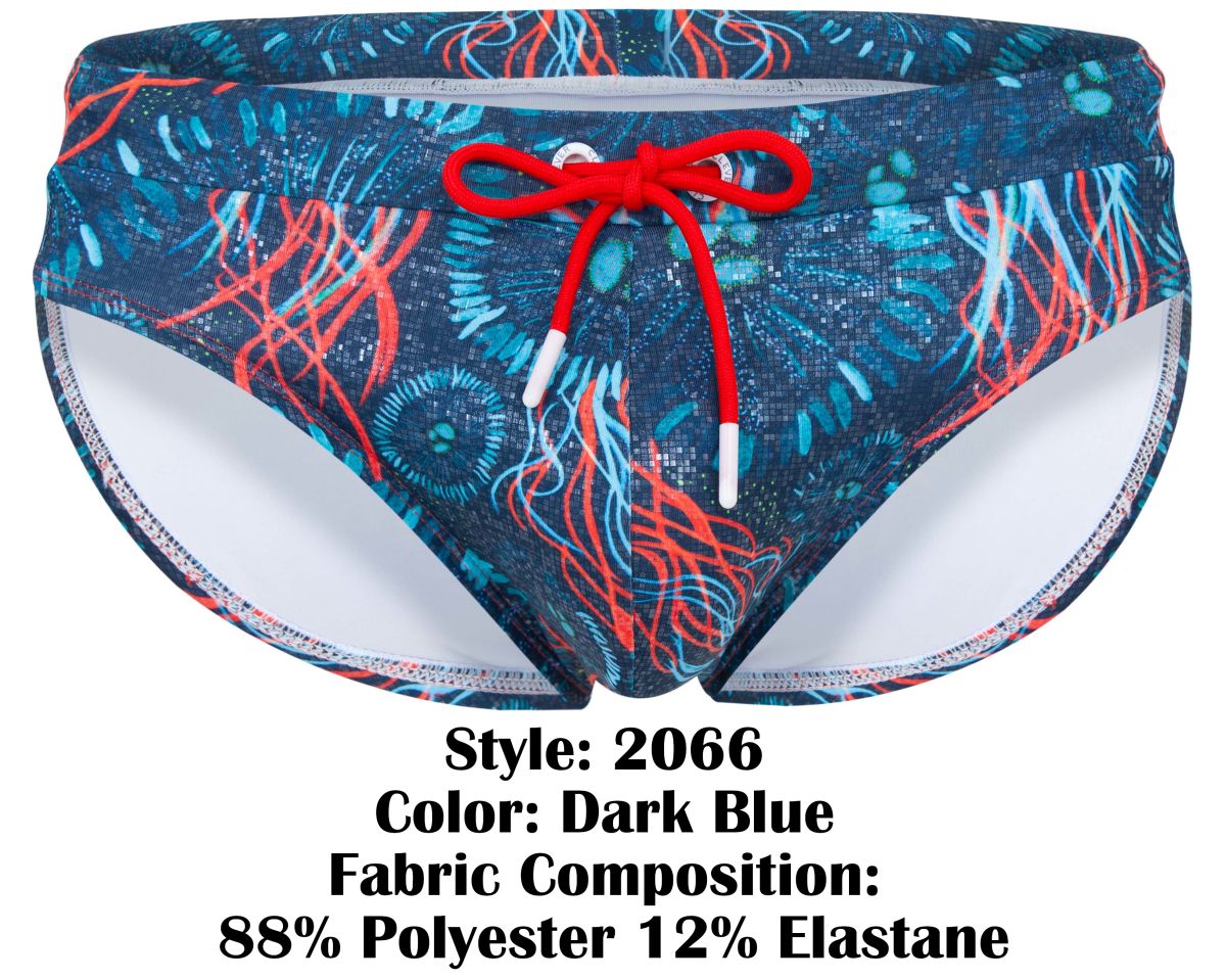 Clever Moda Men's swimwear 2066 Malpelo Swim Briefs Color Dark Blue