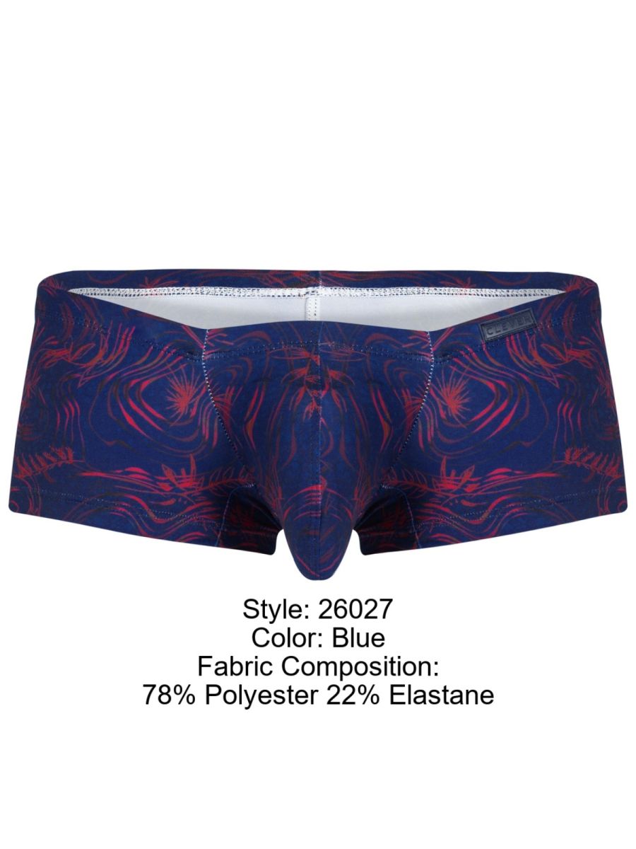 Clever Moda Men's Underwear 26027 Helion Trunks Color Blue