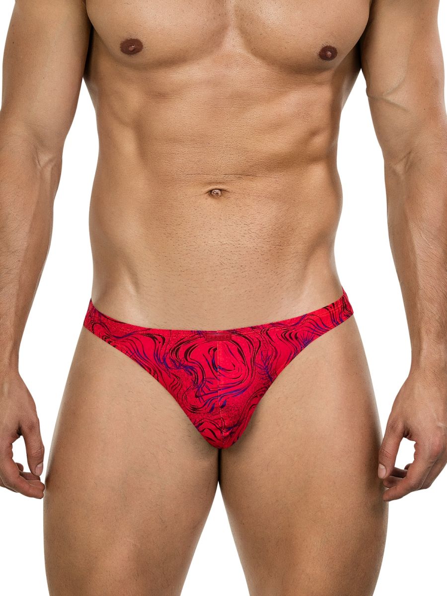Clever Moda Men's Underwear 26030 Helion Thongs Color Red