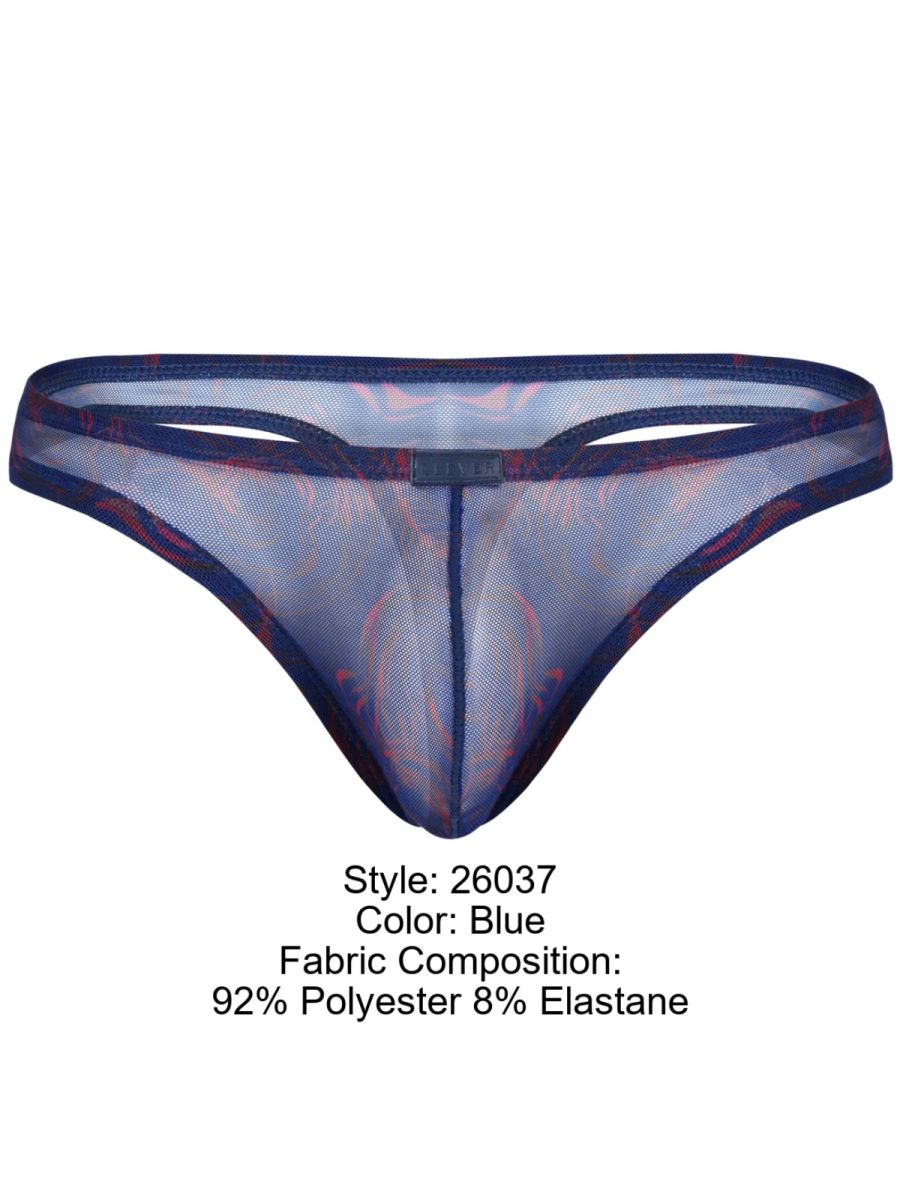 Clever Moda Men's Underwear 26037 Calipso Thongs Color Blue