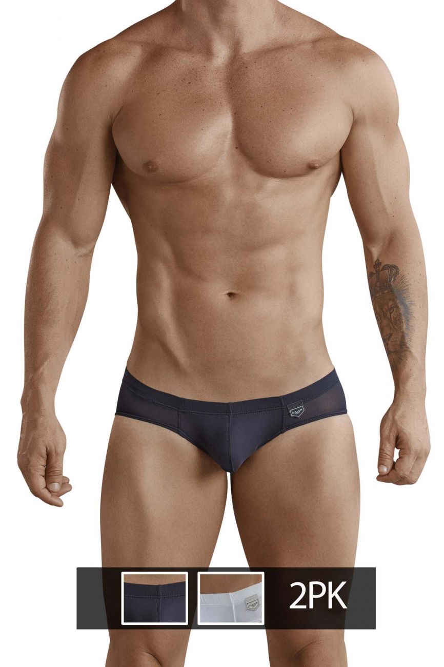 Clever Moda Men's Underwear 519940 2PK Australian Briefs Color Black-White