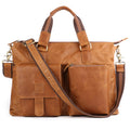 Crazy Horse Leather Briefcase Retro Tote Bag Handmade Shoulder Messenger Bag