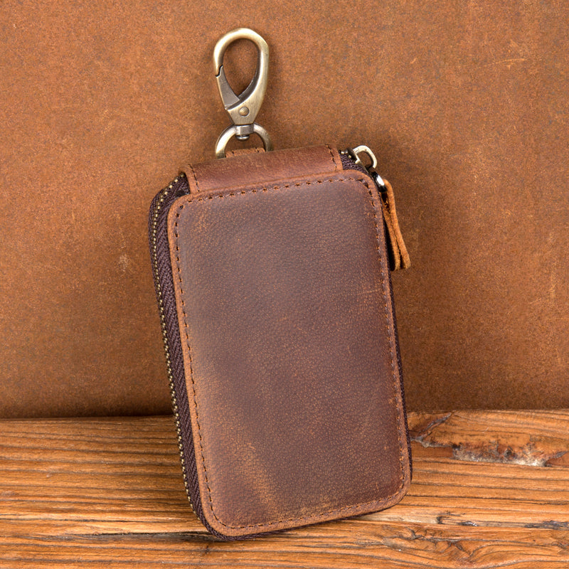 Crazy Horse Leather Key Wallet Leather Keys Holder Card Holder Wallet MSG2158