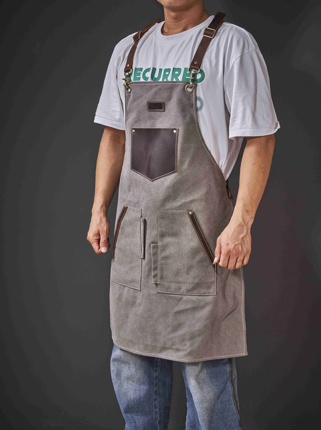 Custom Canvas Apron for Men and Women, Apron for Cooking, Woodworking, Barbeque, Gifts for Men, Gift for Him