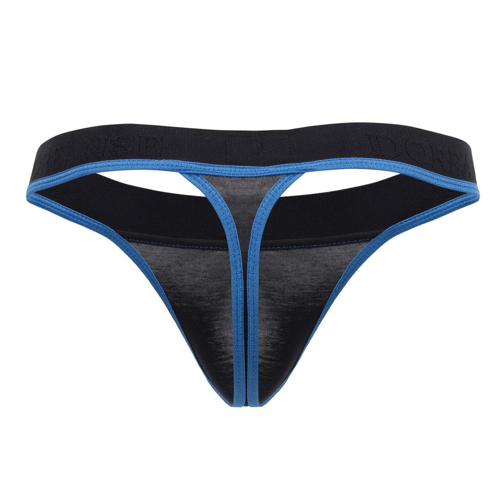 Doreanse Men's Underwear 1012-BLK Borderline Thongs Color Black