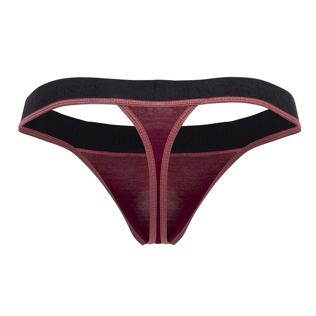 Doreanse Men's Underwear 1012-BRD Borderline Thongs Color Bordeaux