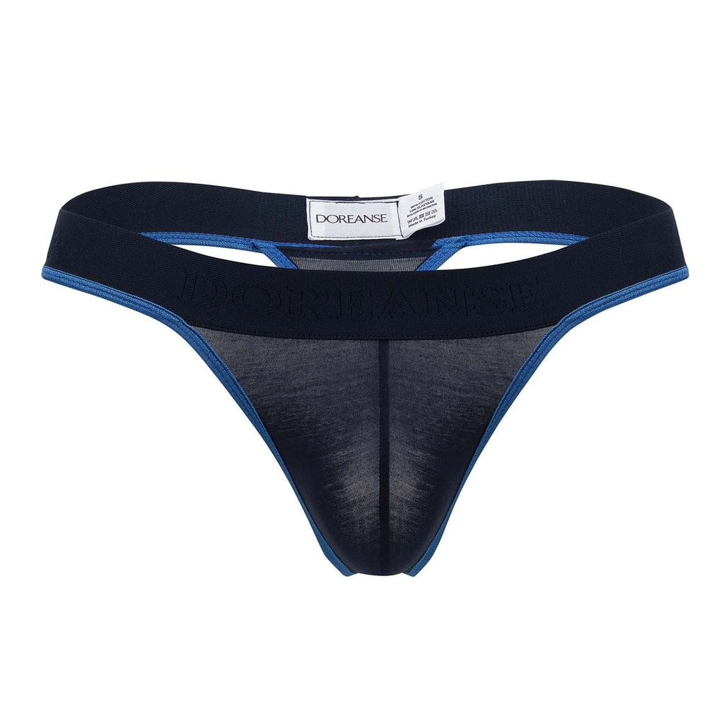 Doreanse Men's Underwear 1012-NVY Borderline Thongs Color Navy