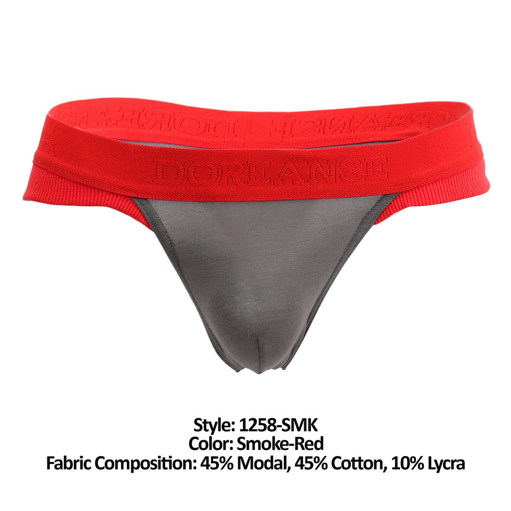 Doreanse Men's Underwear 1258-SMK Warrior Thong Color Smoke-Red