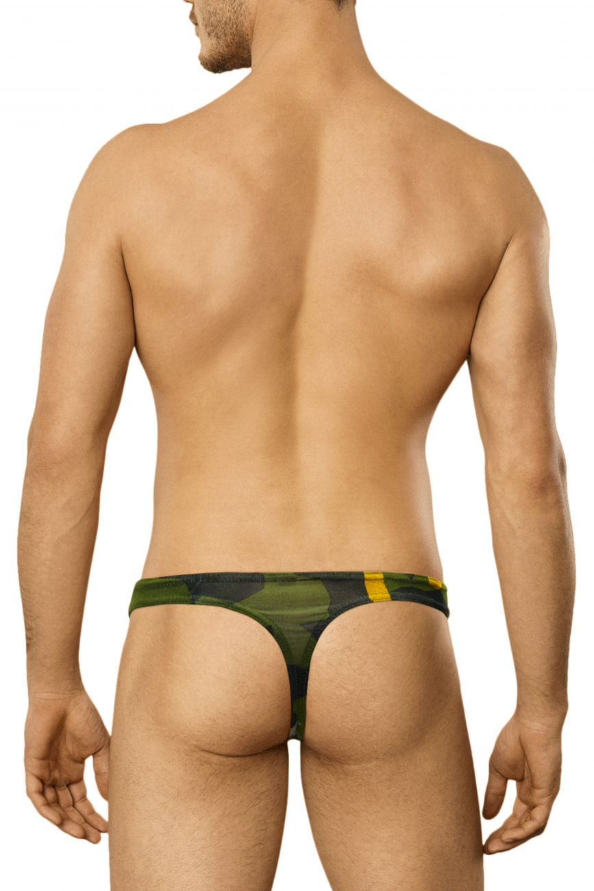 Doreanse Men's Underwear 1303-PRN Camosaic Thong Color Green