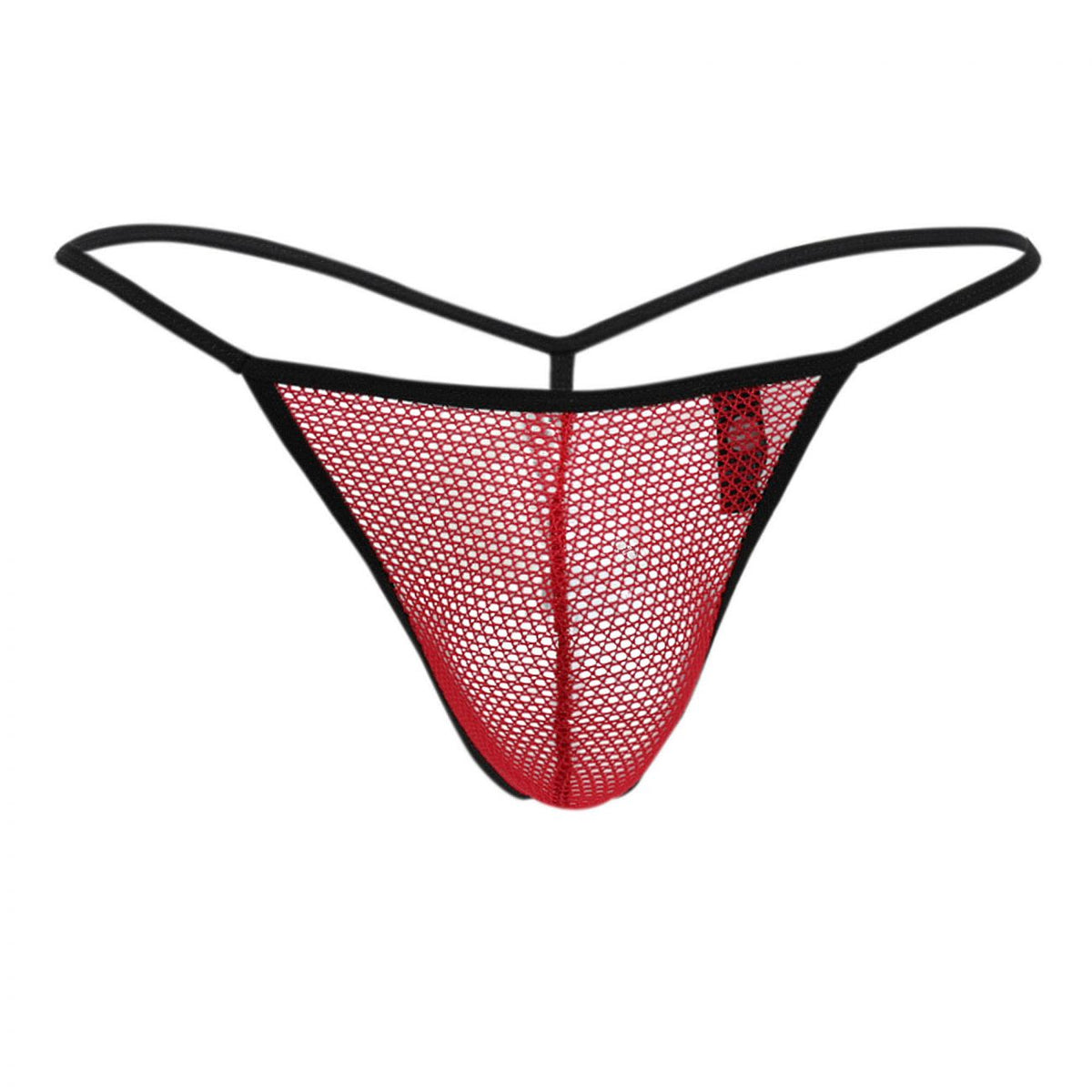 Doreanse Men's Underwear 1306-RED Mesh G-String Thong Color Red