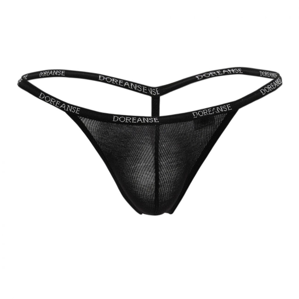Doreanse Men's Underwear 1330-BLK Ribbed Modal T-thong Color Black