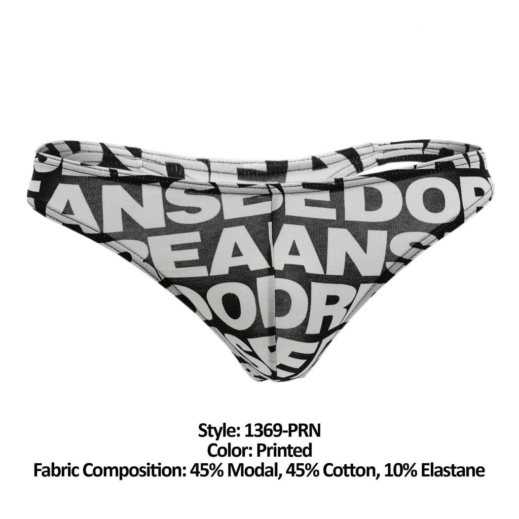 Doreanse Men's Underwear 1369-PRN Big Logo Thong Color Printed