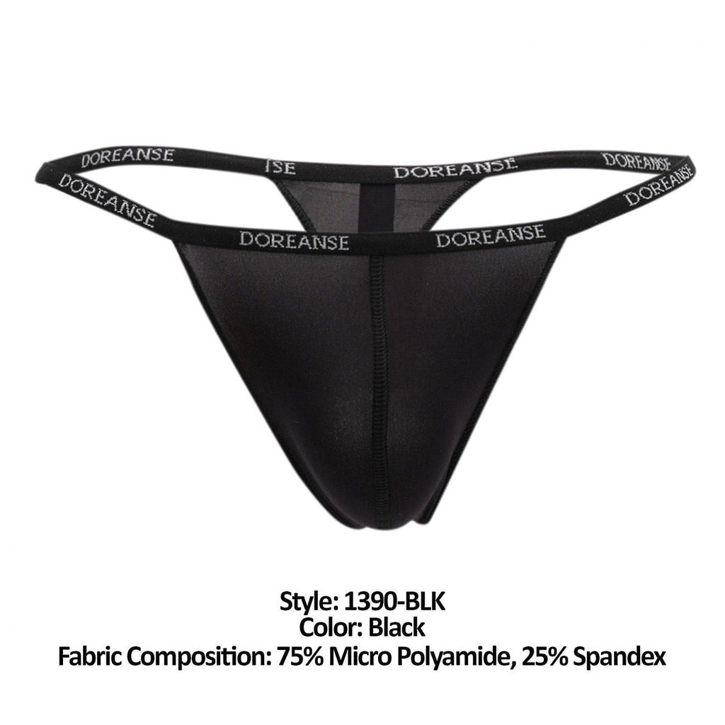 Doreanse Men's Underwear 1390-BLK Aire Thong Color Black
