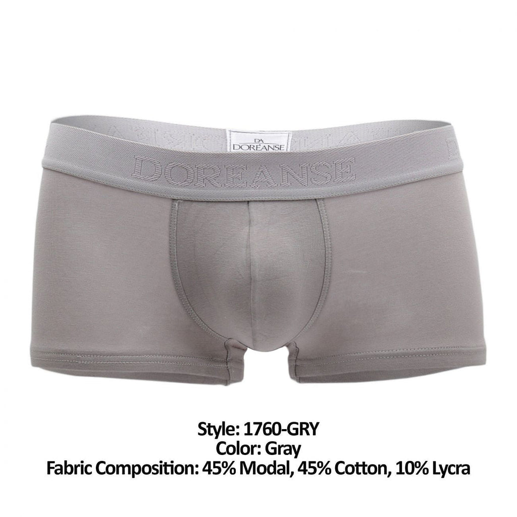 Doreanse Men's Underwear 1760-GRY Low-rise Trunk Color Gray