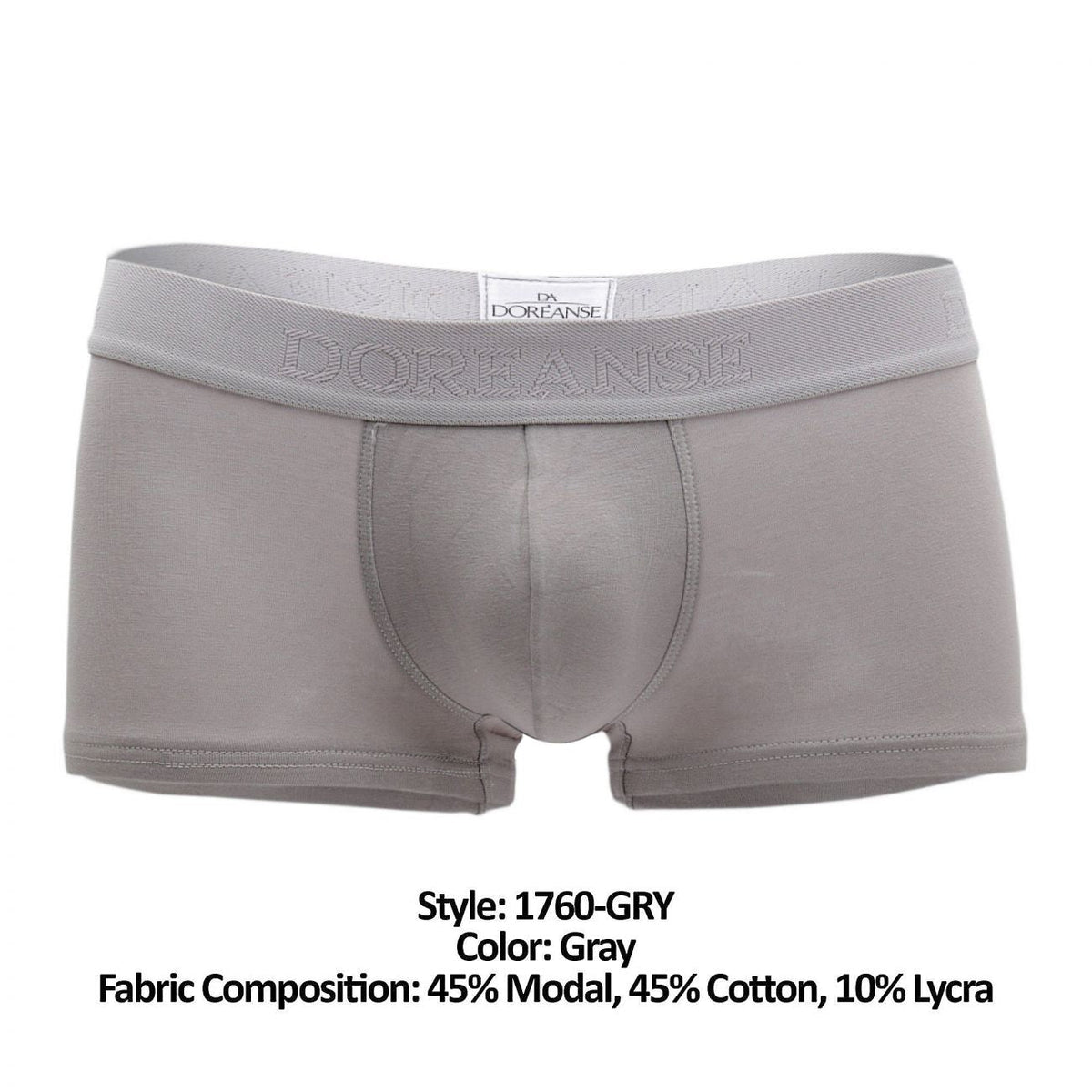 Doreanse Men's Underwear 1760-GRY Low-rise Trunk Color Gray