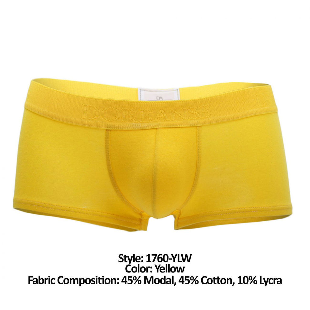 Doreanse Men's Underwear 1760-YLW Low-rise Trunk Color Yellow