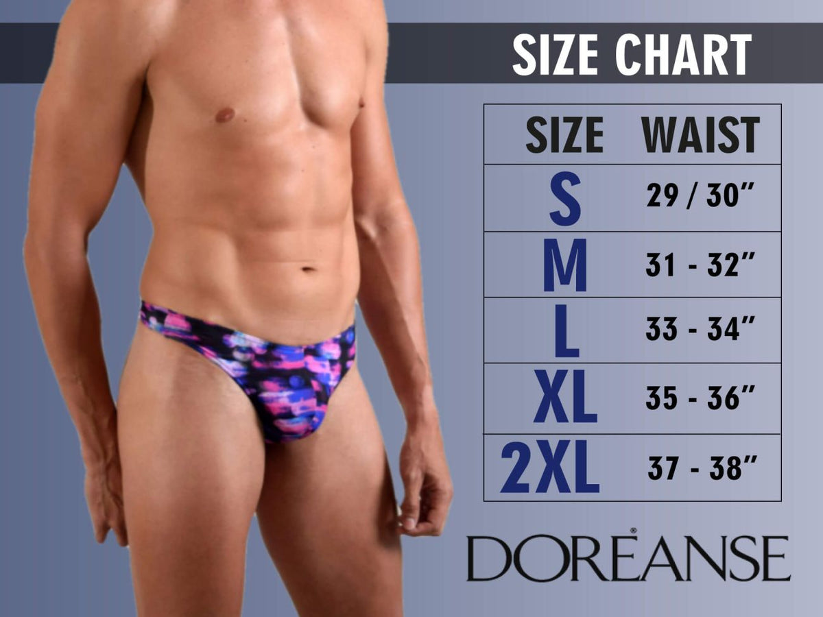 Doreanse Men's Underwear 1280-BLU Hang-loose Thongs Color Blue