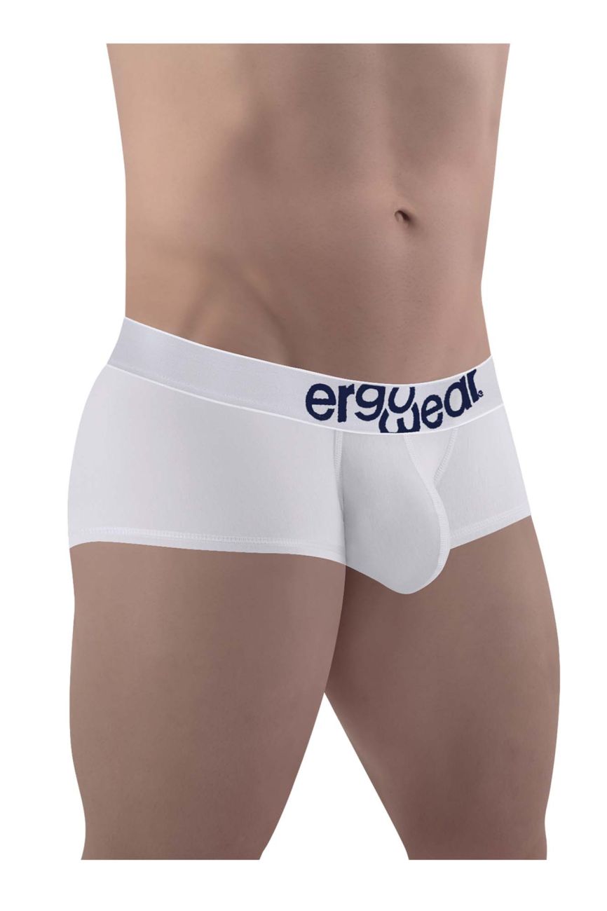 ErgoWear Men's Underwear EW1476 MAX COTTON Trunks Color White