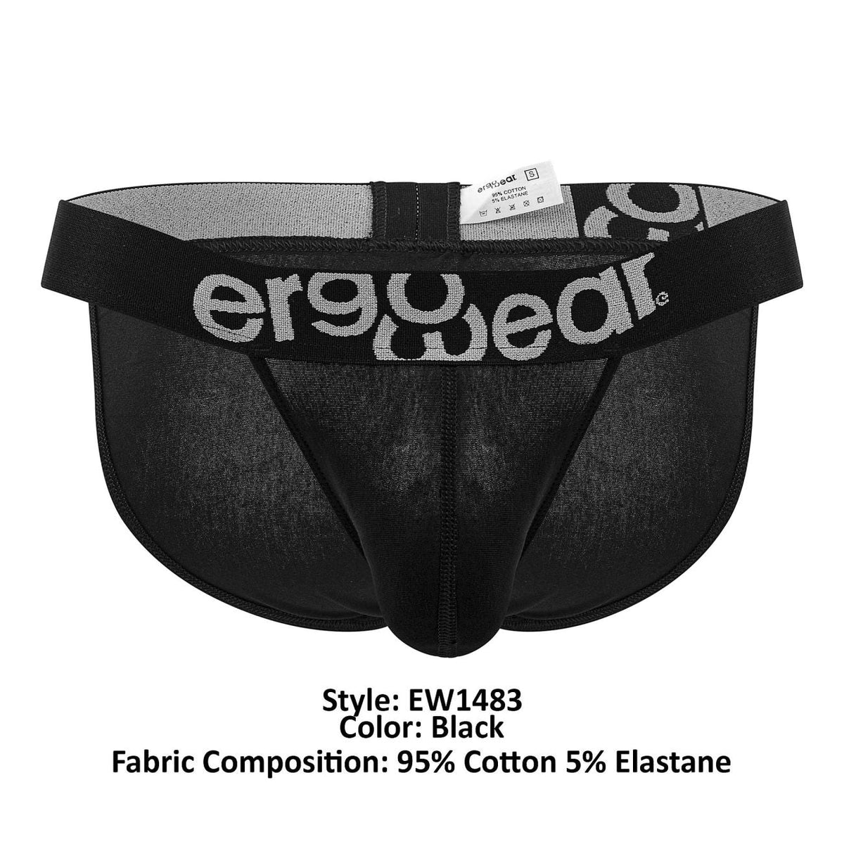 ErgoWear Men's Underwear EW1483 MAX COTTON Bikini Color Black