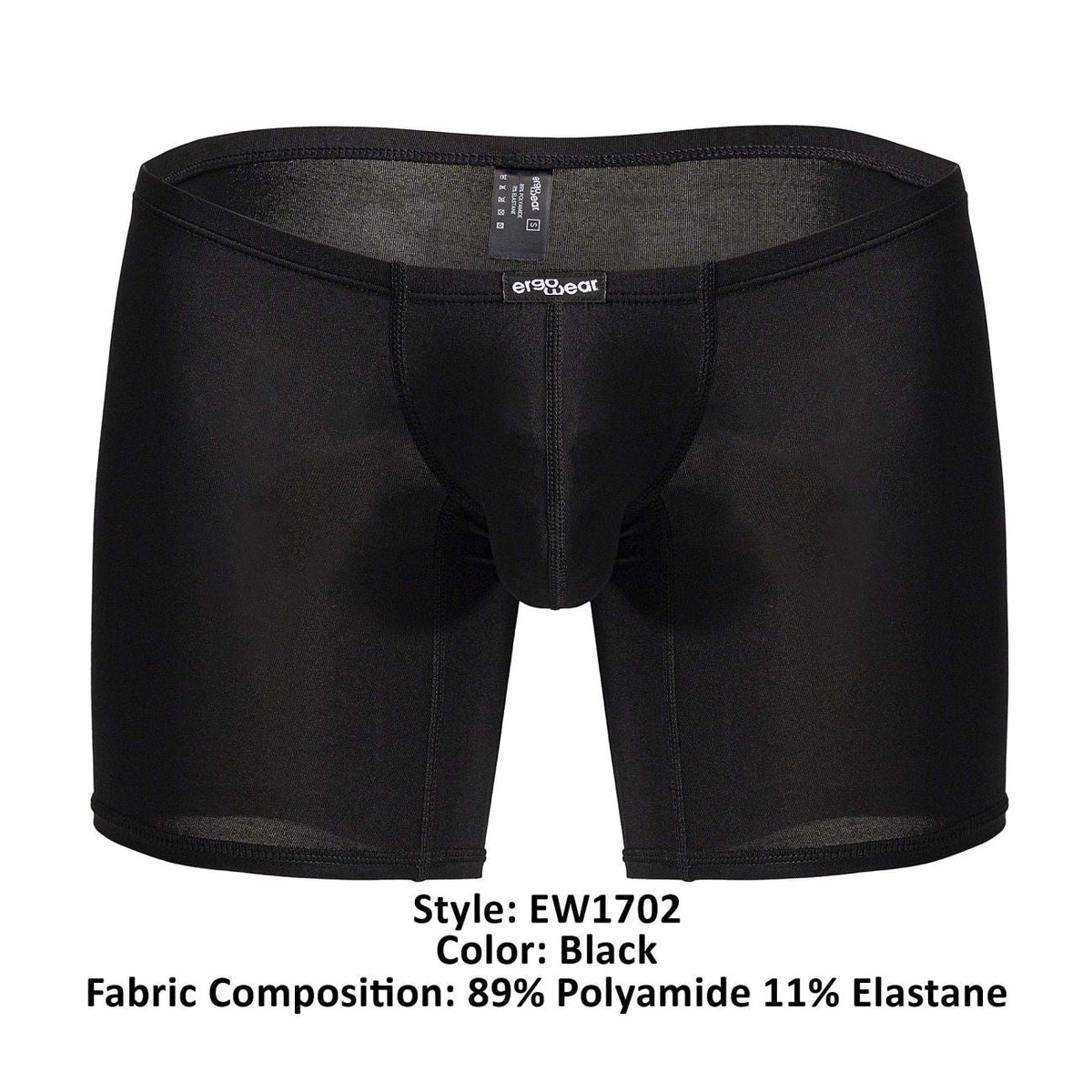 ErgoWear Men's Underwear EW1702 X4D Boxer Briefs Color Black