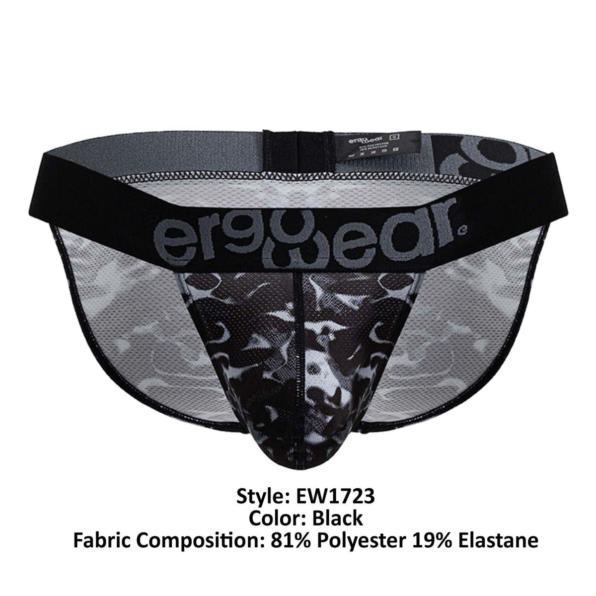 ErgoWear Men's Underwear EW1723 MAX SE CAMO Bikini Color Black