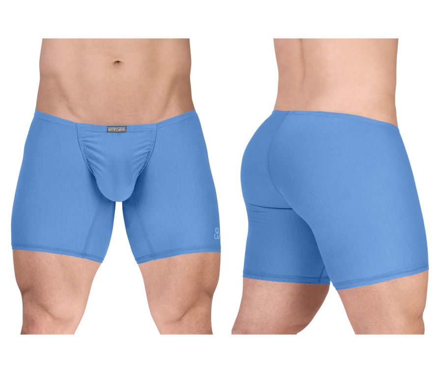 ErgoWear Men's Underwear EW1733 FEEL GR8 Cotton Boxer Briefs Color Light Blue