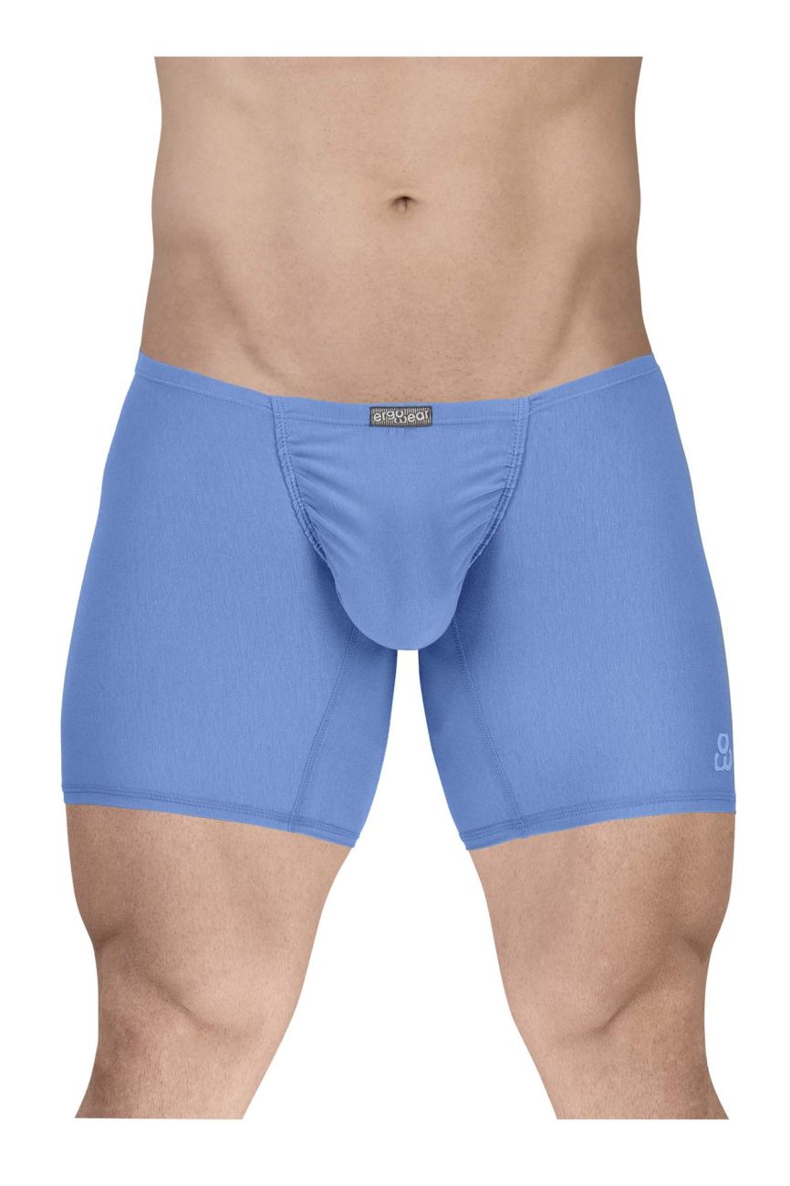 ErgoWear Men's Underwear EW1733 FEEL GR8 Cotton Boxer Briefs Color Light Blue
