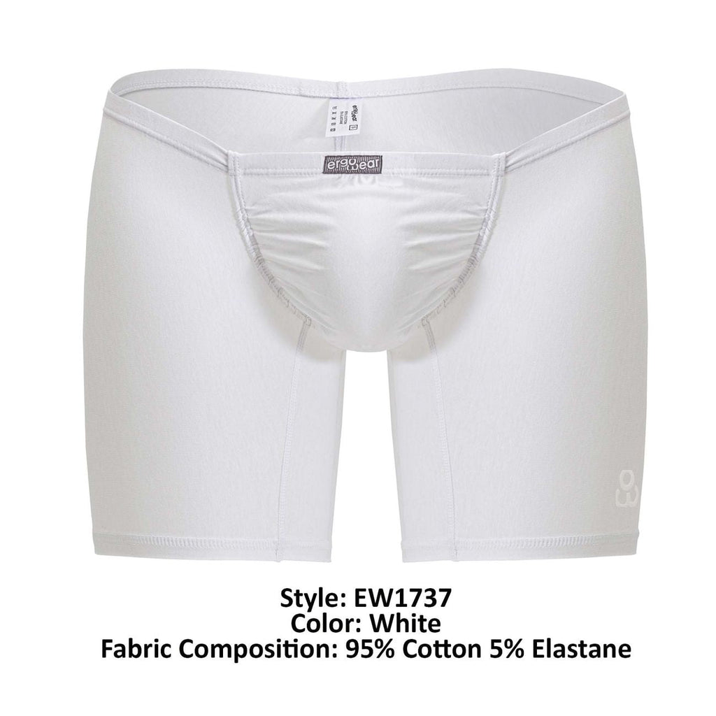 ErgoWear Men's Underwear EW1737 FEEL GR8 Cotton Boxer Briefs Color White