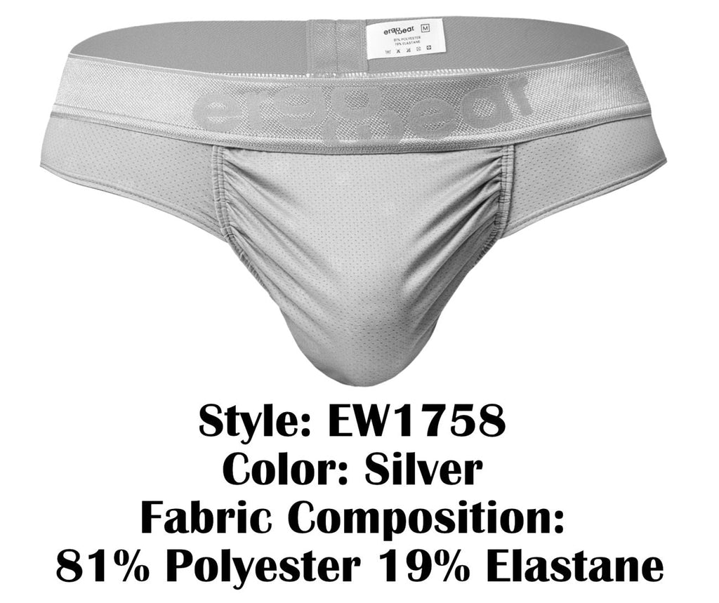 ErgoWear Men's Underwear EW1758 FEEL SE Thongs Color Silver