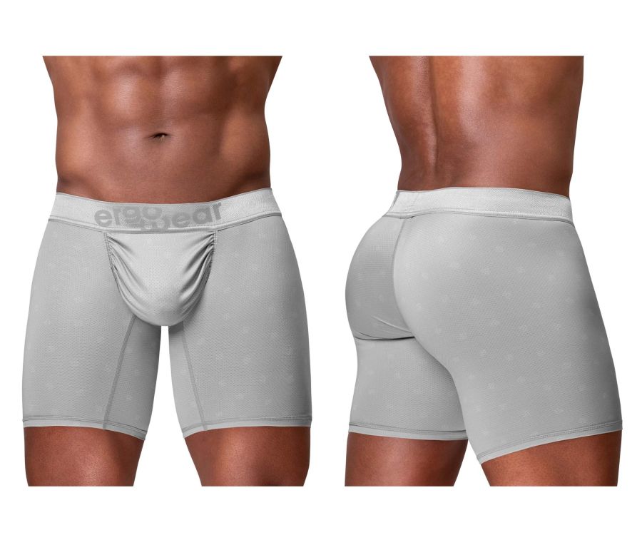 ErgoWear Men's Underwear EW1761 FEEL SE Boxer Briefs Color Silver