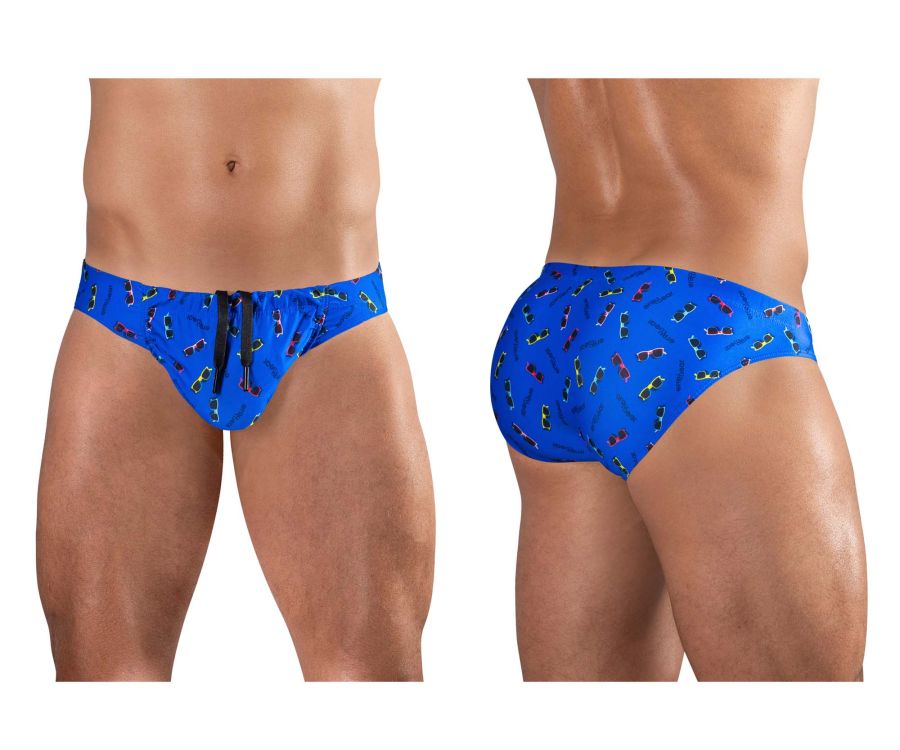 ErgoWear Men's active and swimwear EW1764 FEEL SW Swim Briefs Color Blue-Sunglasses
