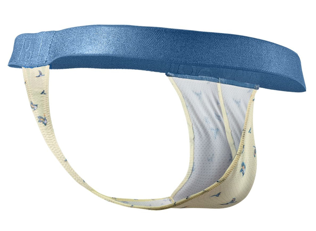 ErgoWear Men's Underwear EW1768 SLK SE G-String Color Vanilla-Birds