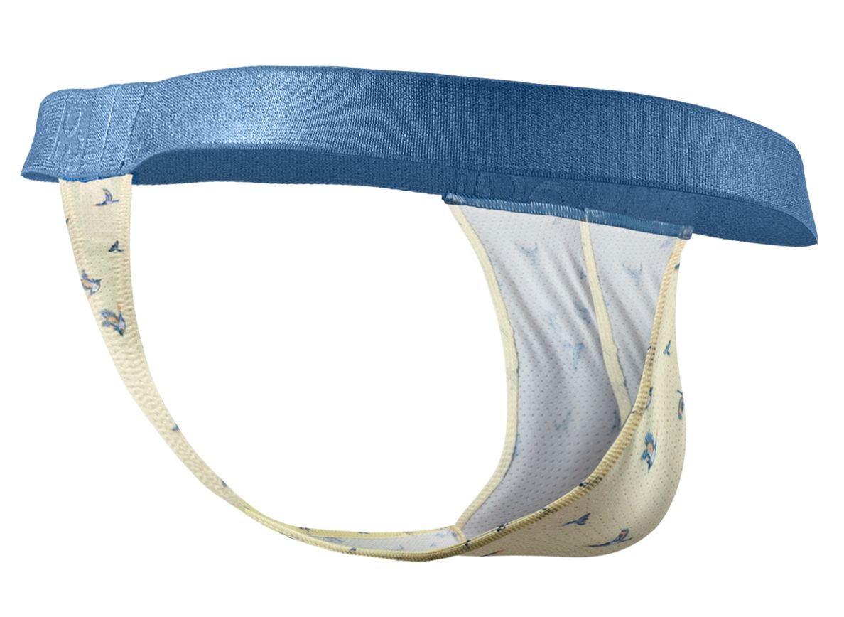 ErgoWear Men's Underwear EW1768 SLK SE G-String Color Vanilla-Birds