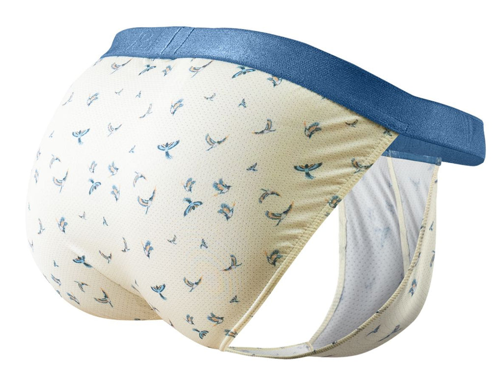 ErgoWear Men's Underwear EW1769 SLK SE Bikini Color Vanilla-Birds