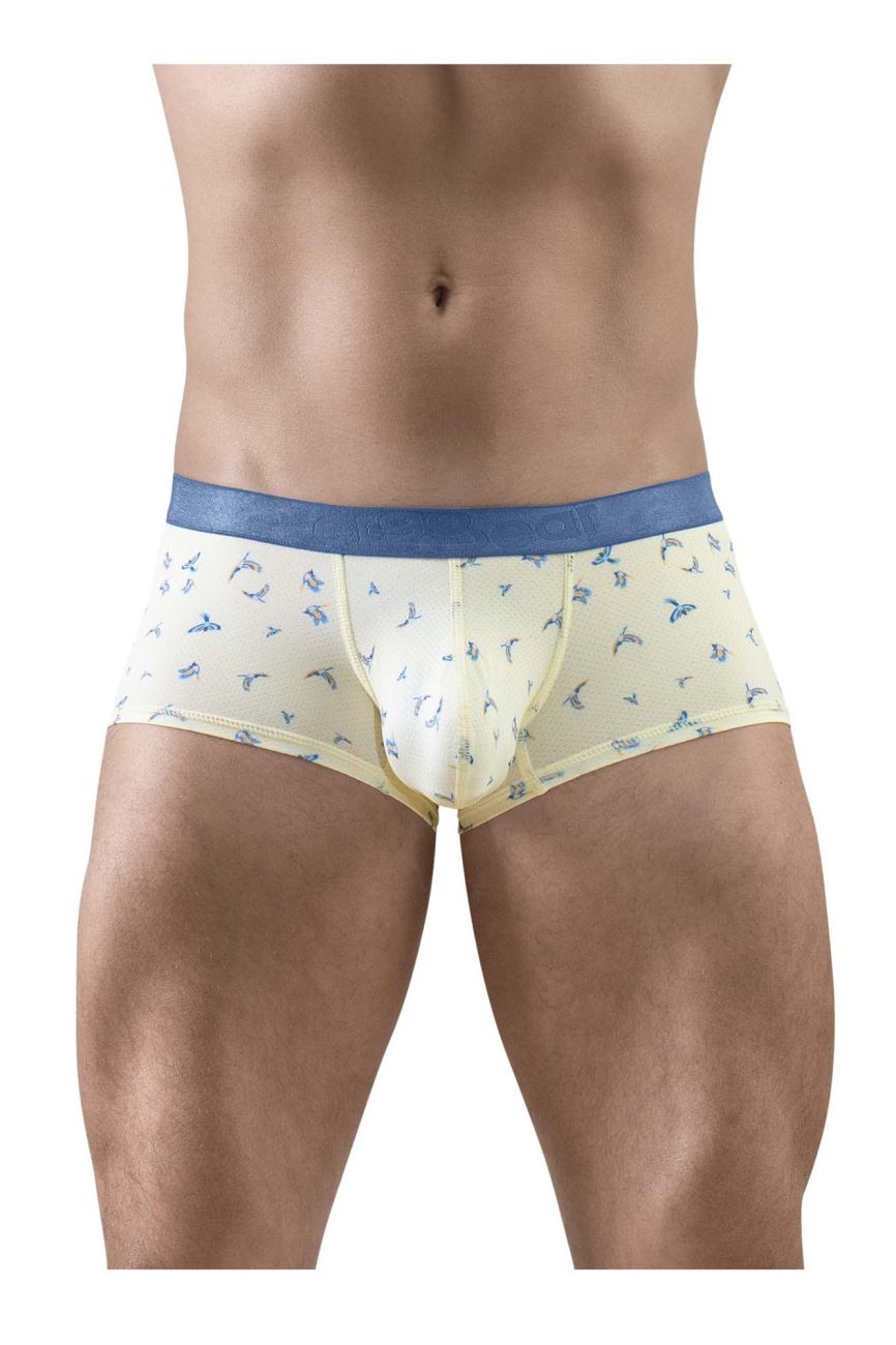 ErgoWear Men's Underwear EW1770 SLK SE Trunks Color Vanilla-Birds