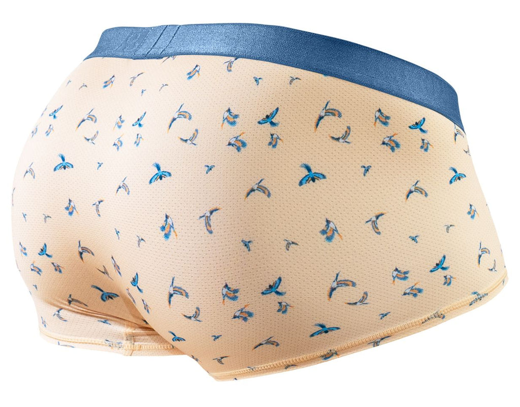 ErgoWear Men's Underwear EW1774 SLK SE Trunks Color Peach-Birds