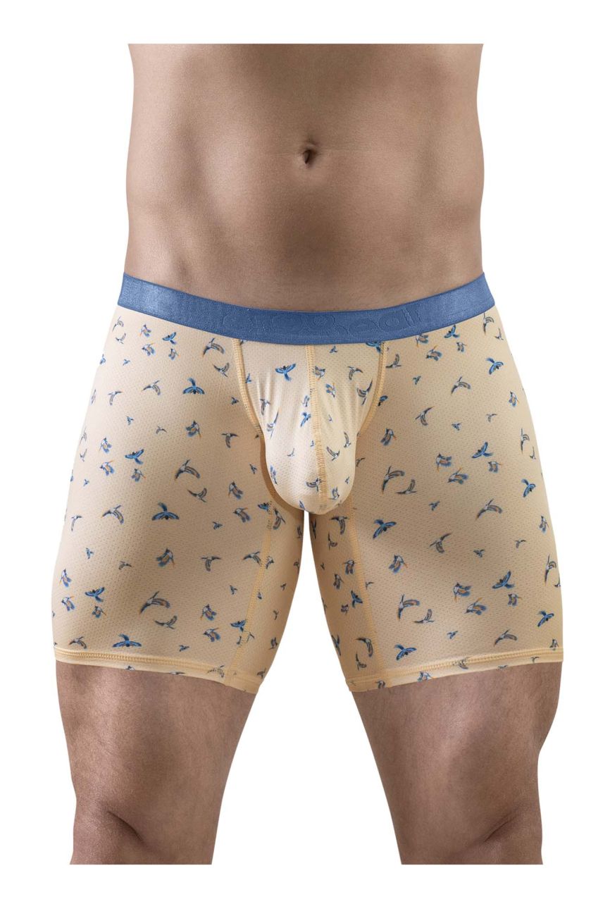 ErgoWear Men's Underwear EW1775 SLK SE Boxer Briefs Color Peach-Birds