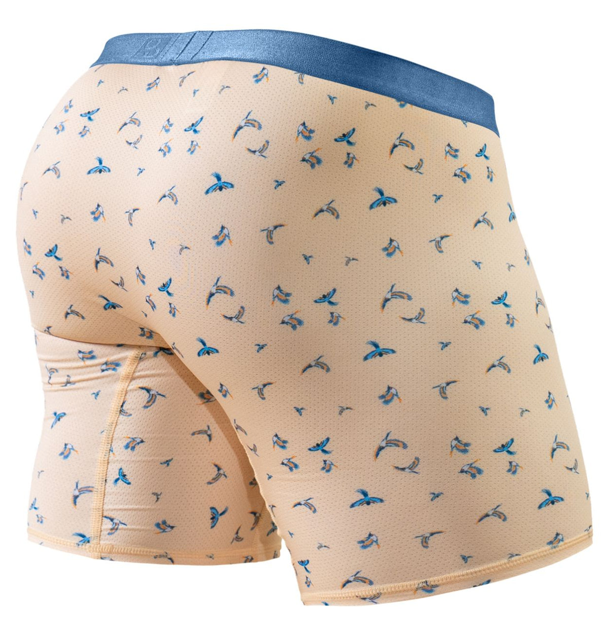 ErgoWear Men's Underwear EW1775 SLK SE Boxer Briefs Color Peach-Birds